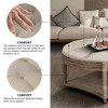 LIVAREEmlen Large Round Waterproof Ottoman Upholstered Coffee Table 2 Tier Oversized Button with Wooden Shelf Storage for Living Room - 4 of 4