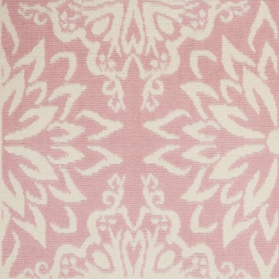 Ivory and Pink Floral Synthetic 4' x 6' Area Rug