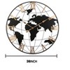 Cesicia 36" Large Black Metal Wall Clock, Modern Silent World Map Wall Clock - 2 of 4