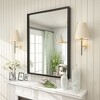Apmir H Rectangular High-Strength Tempered Glass and Aluminum Alloy Framed French Cleat Mounted Wall Decor Bathroom Vanity Mirror in Matte Black - 4 of 4