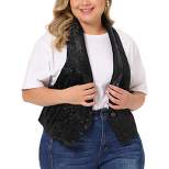 Agnes Orinda Women's Plus Size Velvet Vintage Jacquard Steampunk Lapel Collar Button Fashion Vests