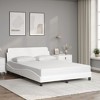 vidaXL Bed Frame with Headboard White 53.9 in.x74.8 in. Full Faux Leather - 3 of 4