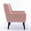 APRILSOUL Pink and Foam Modern Soft Linen Material Ergonomics Accent Chair Home Chair With Black Legs For Indoor Home - 4 of 4
