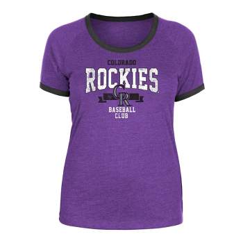MLB Colorado Rockies Women's Heather Bi-Blend Ringer T-Shirt