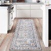 Vintage Floral Print Rug,Ultra-Thin Non-Slip Machine Washable Carpet for Living Room, Bedroom & Kitchen - 2 of 4