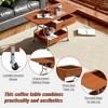 Okak 4-Pc Modular Rattan Coffee Table, Convertible Round/Square with Storage, Solid Wood & Weaving Center Table for Living Room - 4 of 4