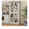 Modern Tall Storage Cabinet With Glass Doors and 4 Layers Adjustable Shelves, Freestanding Kitchen Pantry Storage Cabinet - 4 of 4