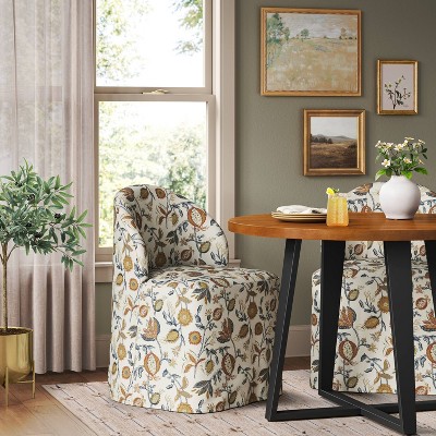 Tub Slipcovered Dining Chair in Magdalena Floral Snowfall - Threshold™