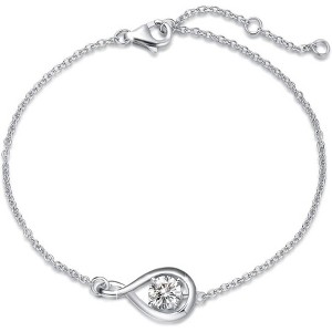 Infinity Birthstone Bracelet - 925 Sterling Silver Adjustable Chain, Fine Jewelry Gift for Women - 1 of 4