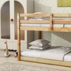 CAVINAS Twin Over Twin Platform/Floor Bunk Bed with Ladder,Solid Rubber Wood Bed Frame for Kids Room,Bedroom - 3 of 4