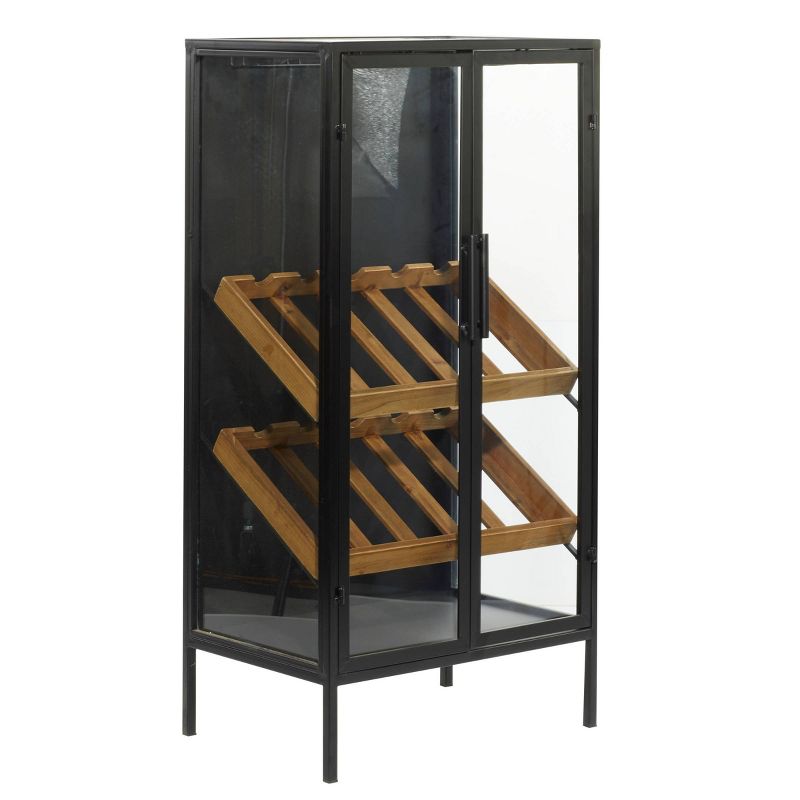 Contemporary Wood Standing Wine Rack Black - Olivia &#38; May, 1 of 11