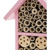 Bright Creations Pink Wood Hive Mason Bee Houses Insect Home for Garden (7.4 x 10.15 x 4.65 Inches) - 2 of 4
