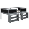 TIRAMISUBEST Twin Size Low Loft Bed with 2 Movable Shelves and Ladder, Wooden Loft Bedframe with Decorative Guardrail Chalkboard - 3 of 4