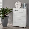 AndMakers White Wood 27.56 in. Sideboard with 6 Drawers - 3 of 4