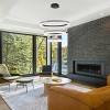 BAOURE Modern LED Chandelier 2 Ring 23.6in Grey Pendant Lighting  for Kitchen Island Dimmable LED Pendant Ceiling Light with Remote for Dining Room - 2 of 4