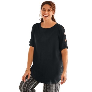 Woman Within Cut-Out Sleeve Tunic - 1 of 4