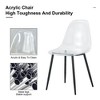 PAGED Dining Chairs Set of 4, Modern Makeup Stool with Metal Legs and Transparent Plastic Back, Living Room Chair for Bedroom, Dining Room - 2 of 4