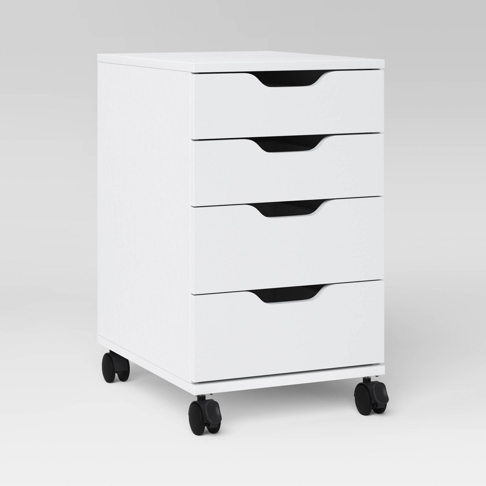 Photos - Other Furniture Loring Rolling Cabinet White - Threshold™