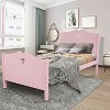 Twin Size Wood Platform Bed with Headboard, Footboard and Wood Slat Support-ModernLuxe - 2 of 4