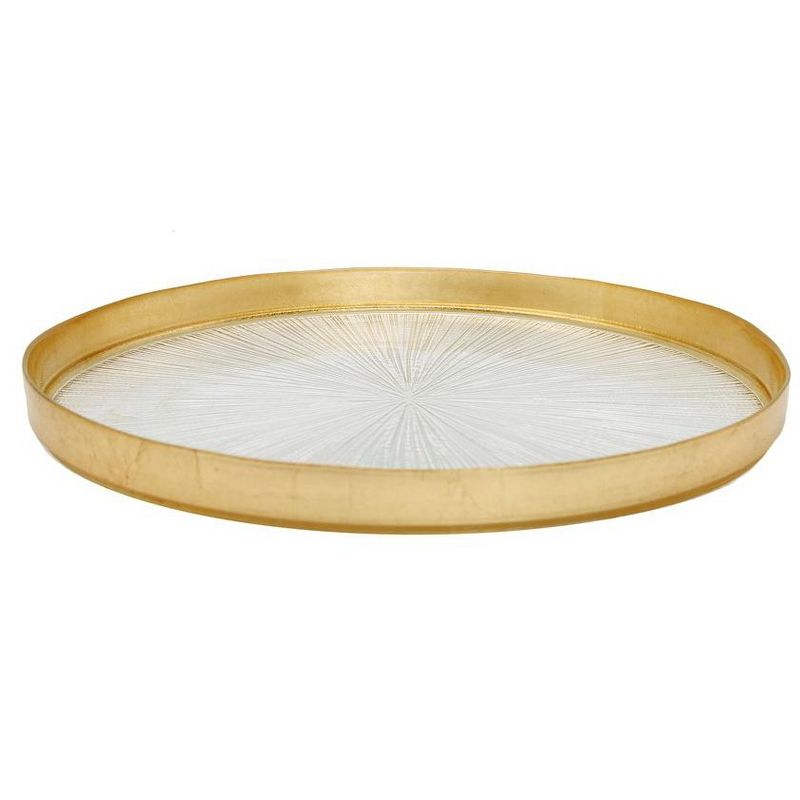 Classic Touch Set of 4 Crystal Glass Plates with Gold Border, 2 of 3