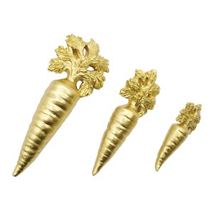 Transpac Resin Gold Carrots Set of 3 Home Decorations Easter - 1 of 1