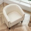 Tufted Faux Leather Barrel Club Chair - Kinwell - 4 of 4