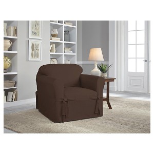 Chocolate Relaxed Fit Duck Furniture Chair Slipcover - Serta, Brown