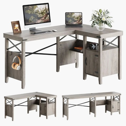 Bestier 60 Inch Farmhouse L-Shaped Computer Desk - image 1 of 2