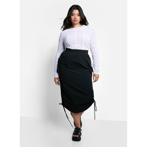 Rebdolls Women's Kai Sheer Mesh Ruched Top - 1 of 4