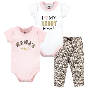 Hudson Baby Infant Girls Cotton Bodysuit and Pant Set, Leopard Mamas Mini - 1 of 4