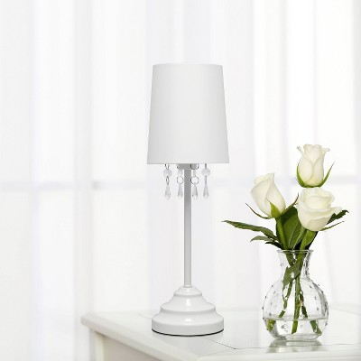 Table Lamp with Fabric Shade and Hanging Acrylic Beads - Simple Designs