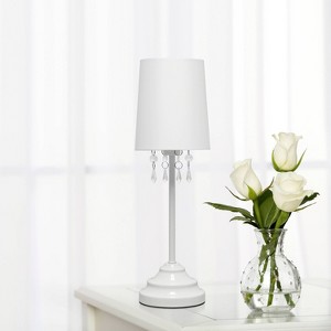 Table Lamp with Fabric Shade and Hanging Acrylic Beads - Simple Designs - 1 of 4