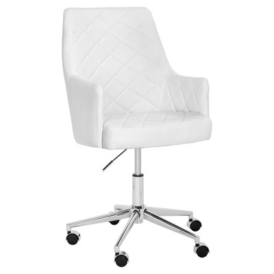 Chase 17-21" Transitional Faux Leather Office Chair in White - Brant House