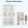 75in Tall Bookshelf with Storage, 6-Tier 47" Wide Modern Farmhouse Standing Bookcase Cabinet Display Shelf Organizer for Home - 2 of 4