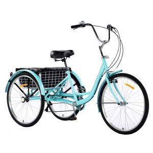 Whizmax 24-26 inch Adult Tricycles 7-Speed 3-Wheel Bike for Men and Women with Dual Chain, Large Rear Basket, Perfect for Shopping, Beach, City - 1 of 4