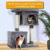 PAWBEE 33" Tall Cat Tree Tower – 2 Cat Condos, Sisal Scratching Posts & Large Plush Perch, Sturdy Cat Tower for Indoor Cats Large & Small - 3 of 4