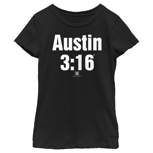 Girl's WWE Stone Cold Steve Austin 3:16 White Logo T-Shirt - 1 of 4