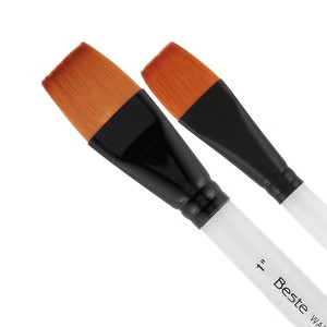 Creative Mark Beste Golden Taklon Gold Wash #8 - 2 Pack Artist Brush, Professional Watercolor Brushes, For Acrylic Painting, Short Handle, Sharp - 1 of 4