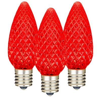 Novelty Lights C9 LED Faceted Christmas Replacement Bulbs Dimmable 25 Pack