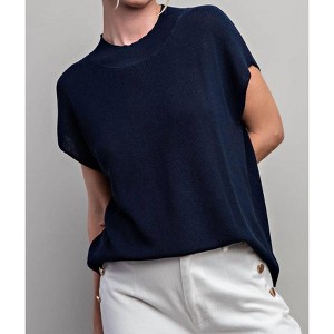 Women's Knit Mock Neck Sweater - ee:some - 1 of 3