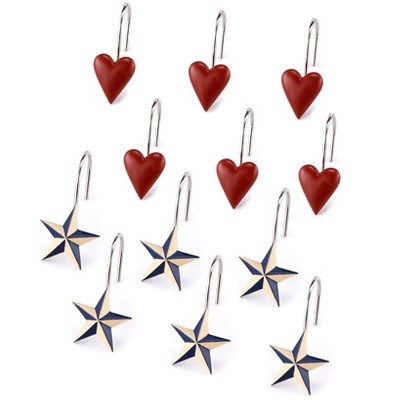 The Lakeside Collection Sweet Home Americana Bathroom Collection - Set of 12 Shower Hooks