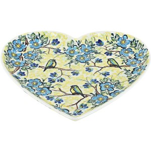 Blue Rose Polish Pottery 393 Vena Large Heart Plate - 1 of 1