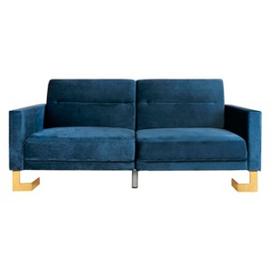 Tribeca Foldable Sofa Bed Navy/Brass - Safavieh, Blue