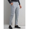 Lars Amadeus Men's Flat Front Straight Fit Formal Long Plaid Checked Trousers Dress Pants - 2 of 4