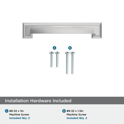 Polished Chrome Traditional Cabinet Cup Pull with Mounting Hardware