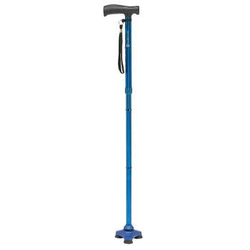 Drive Medical HurryCane Freedom Edition Folding Cane with T Handle, Blue