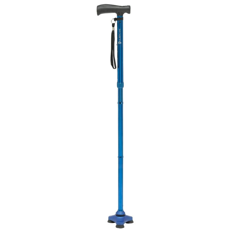 Drive Medical HurryCane Freedom Edition Folding Cane with T Handle, Blue, 1 of 6