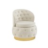 360° Swivel Barrel Accent Chair with Storage, Velvet Round Club Chair for Living Room, Bedroom, Office - 2 of 4