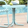 Steel Retro Metal Table in Caribbean Blue-Pemberly Row - 2 of 4