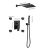 ALEXOUN  Shower System, 10-Inch Matte Black Full Body Shower System with Body Jets, Square Rainfall Shower Head, Handheld Shower - 3 of 4
